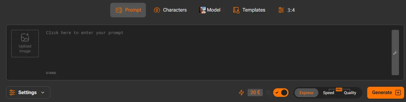 PornWorks AI image generator interface - prompt field and style selector